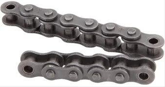 Two strands of roller chain