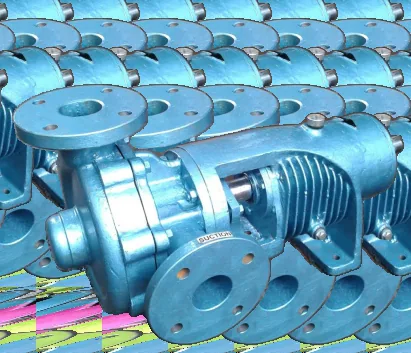 Blue flanged silicate pump